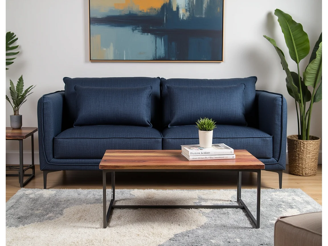 Divano a due posti in tessuto blu "Gina"