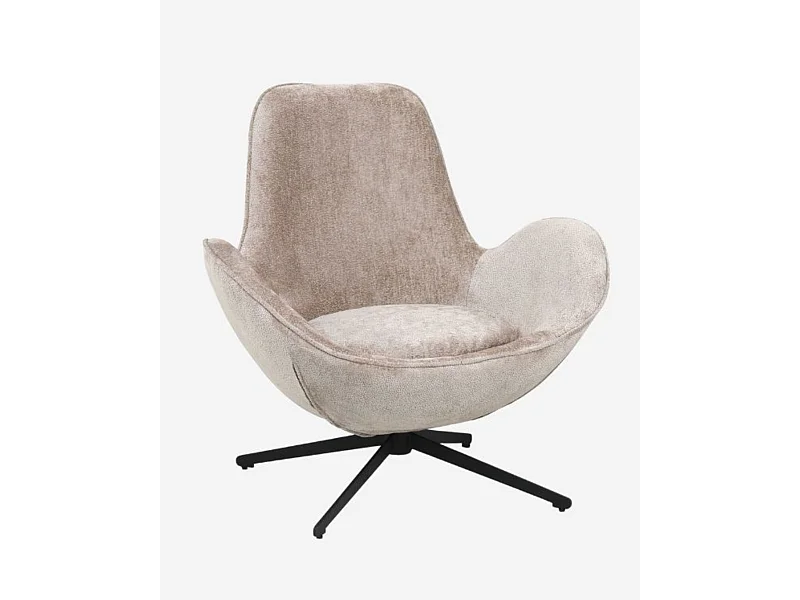 Poltrona in tessuto grigio "Dora"