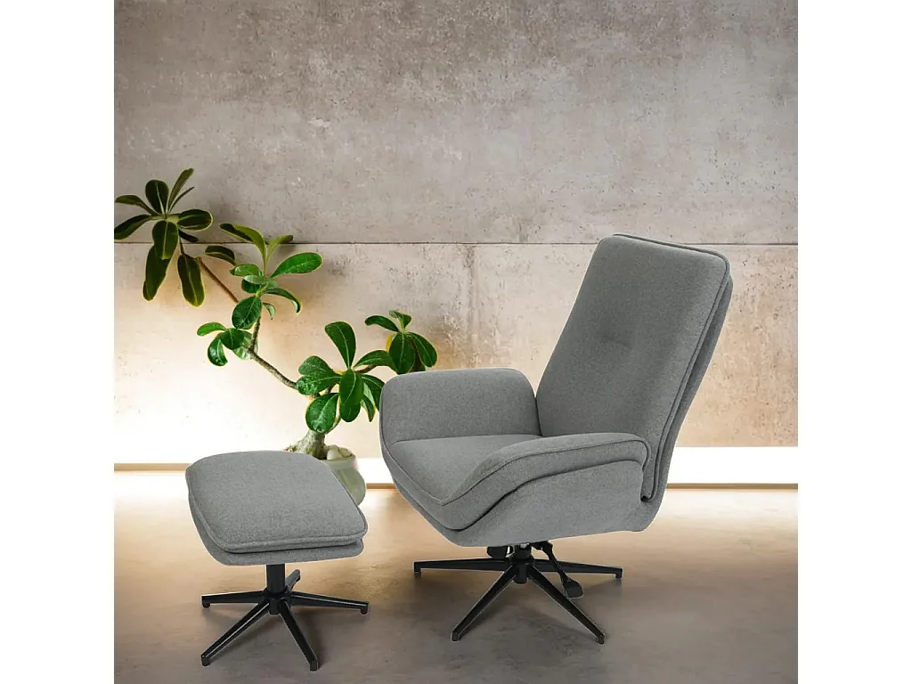 Poltrona girevole con poggiapiedi "Ava"