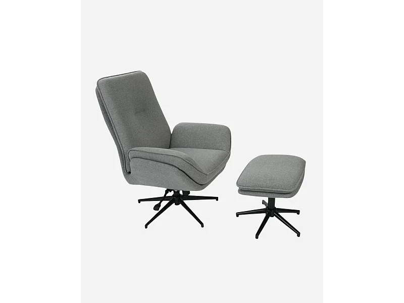 Poltrona girevole con poggiapiedi "Ava"