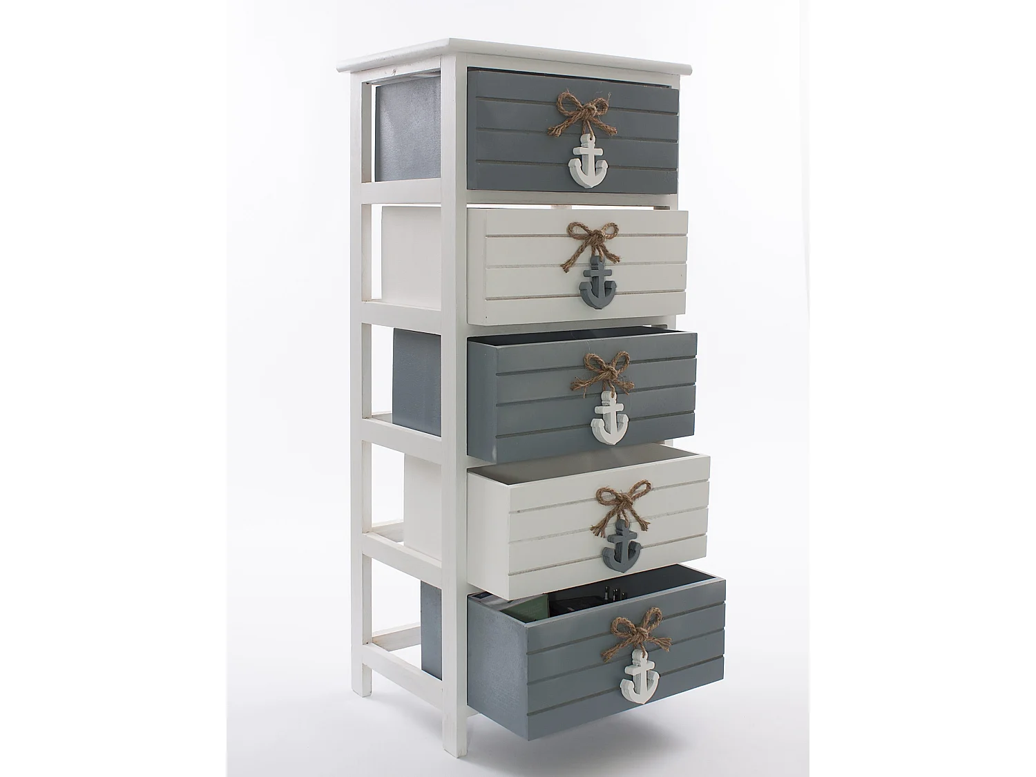 Cassettiera alta in abete bicolore