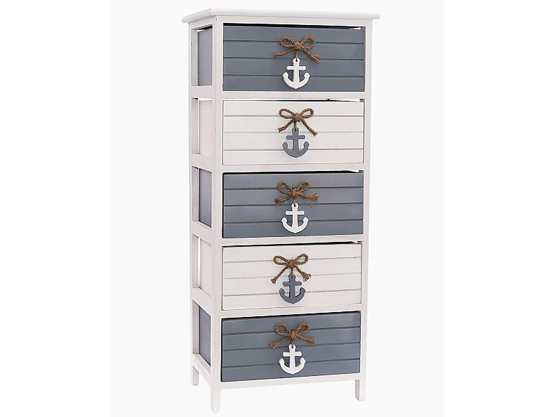 Cassettiera alta in abete bicolore