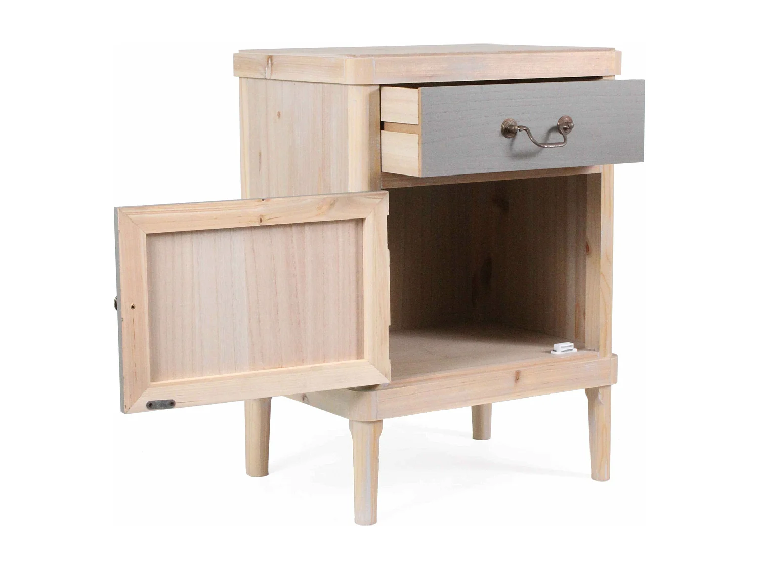 Comodino in legno di pino ed mdf "Elisabetta"