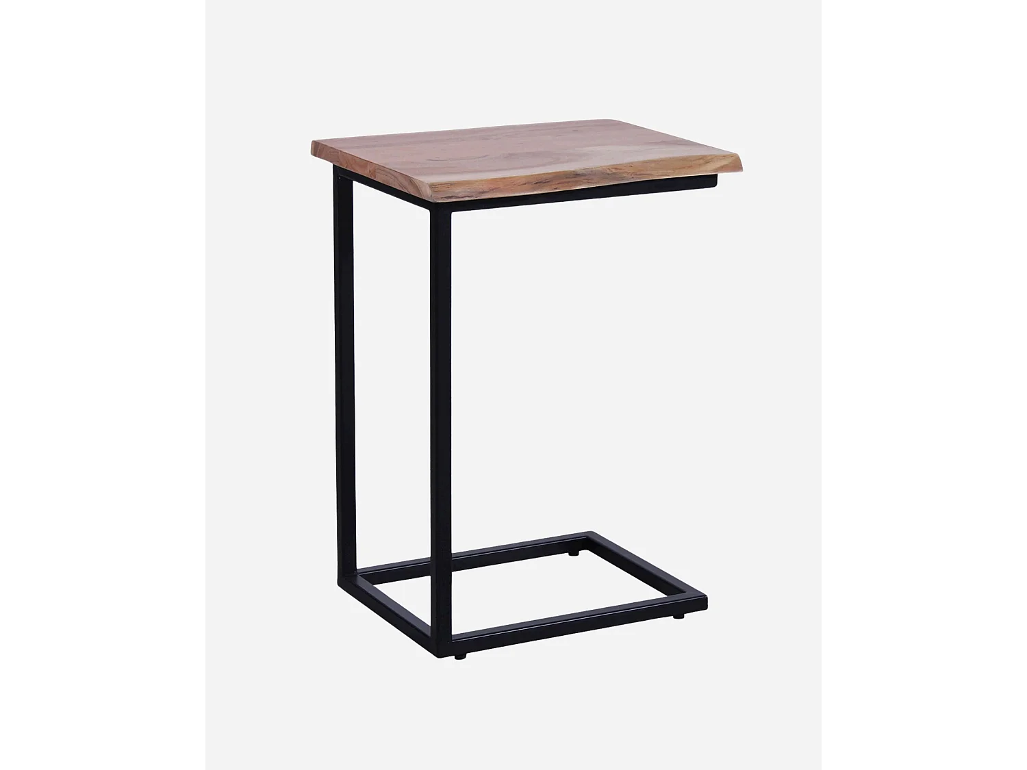 Tavolino alto in legno di acacia e metallo