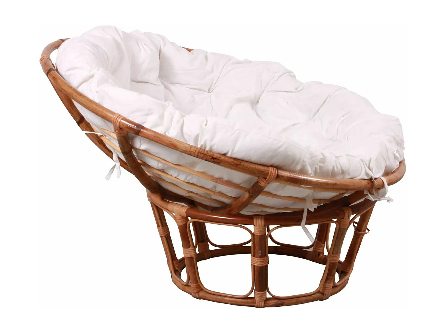 Poltrona rotonda in rattan noce "Papasan"