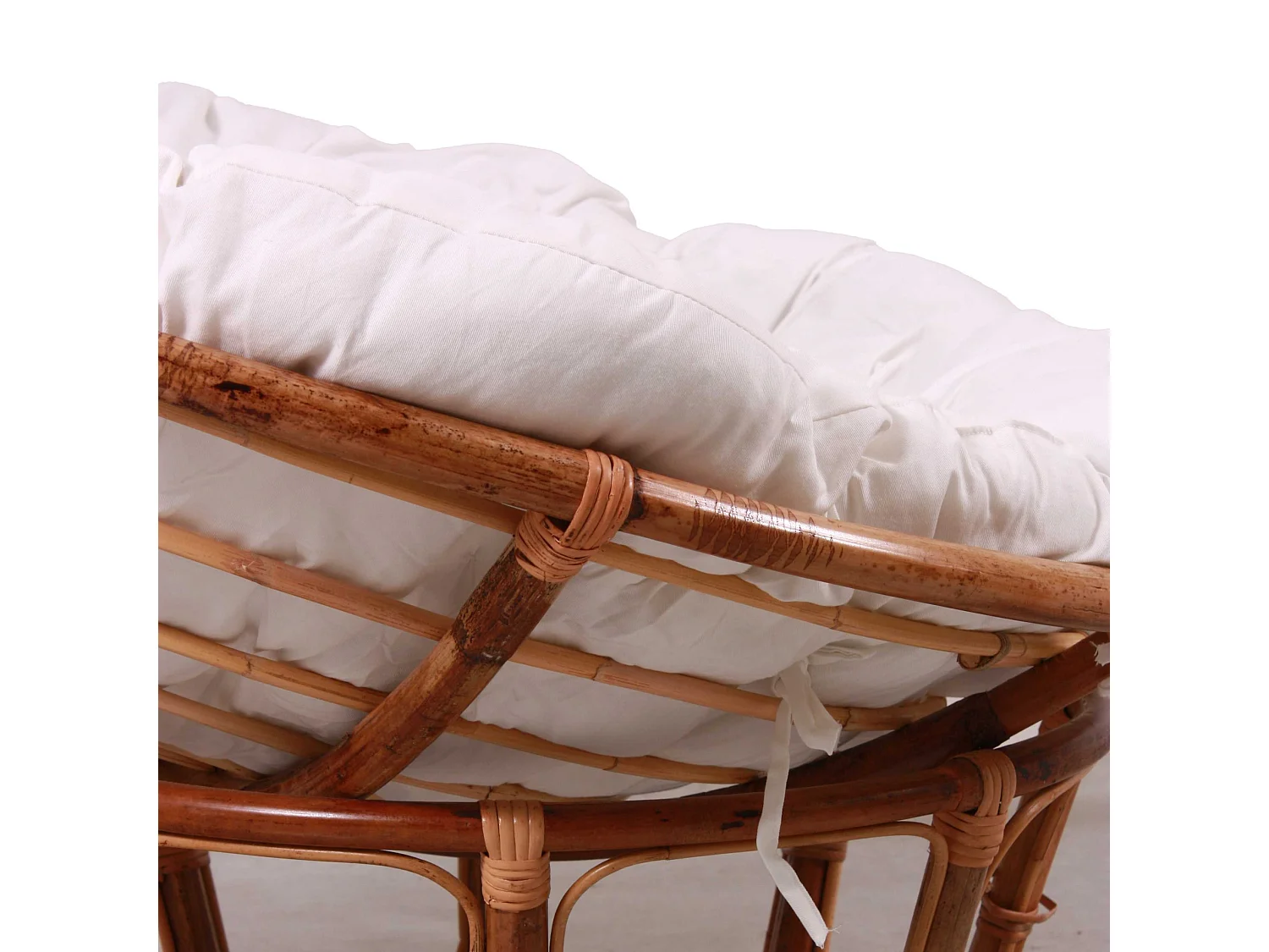 Poltrona rotonda in rattan noce "Papasan"