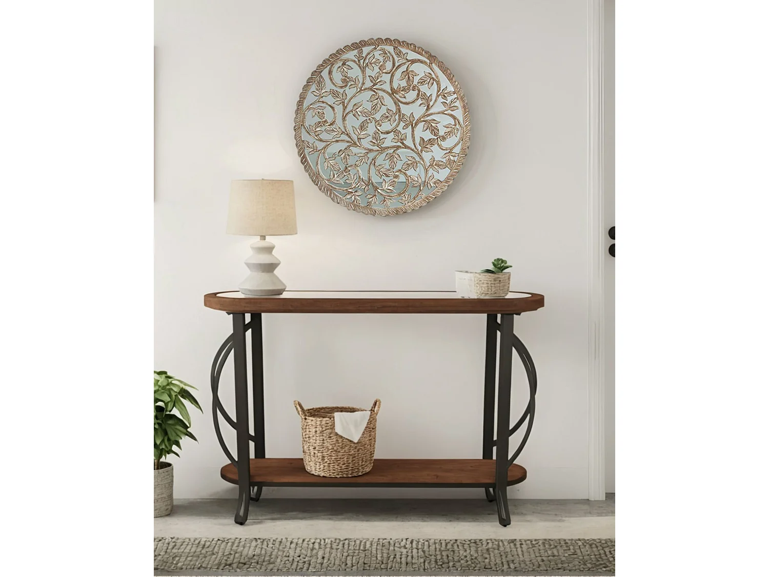 Consolle in legno e ferro