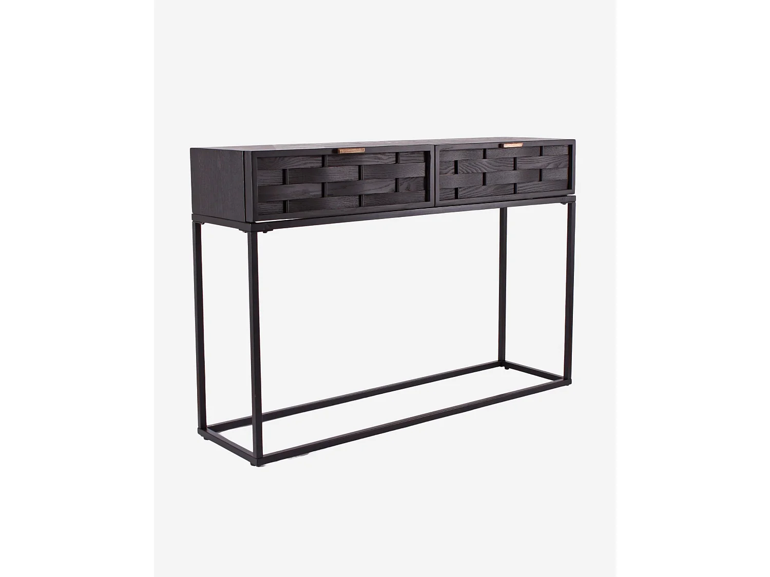 Consolle in legno intrecciato e ferro Macao