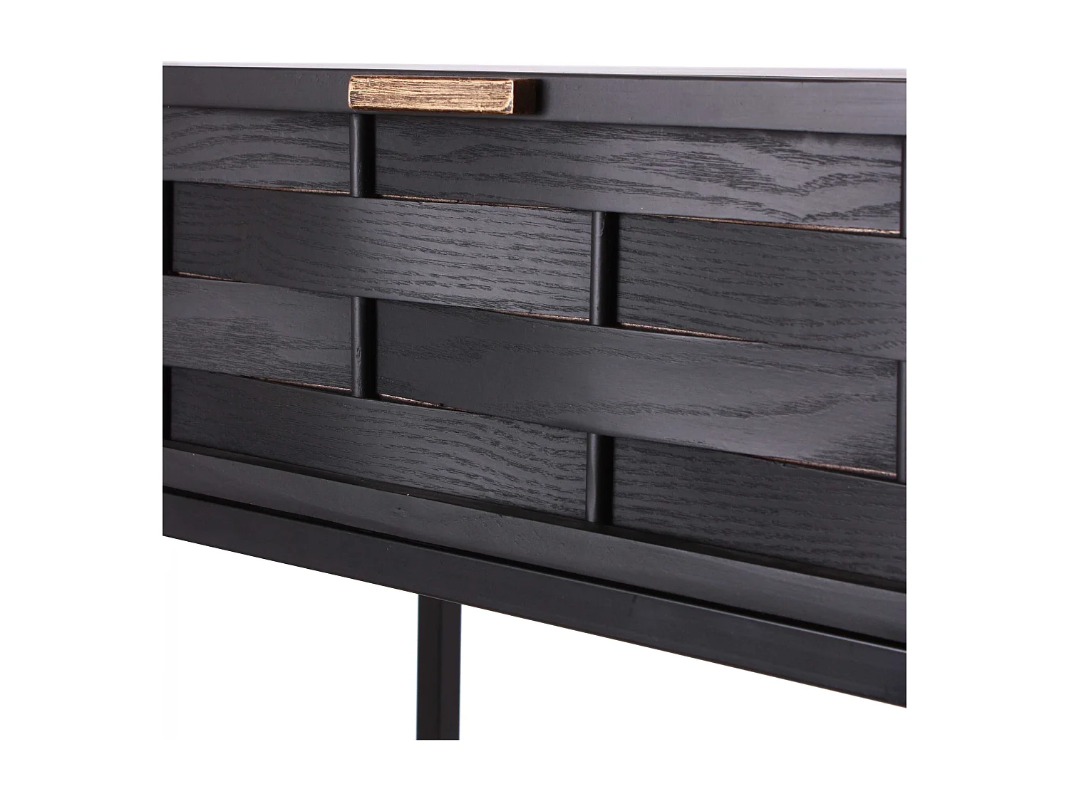 Consolle in legno intrecciato e ferro Macao