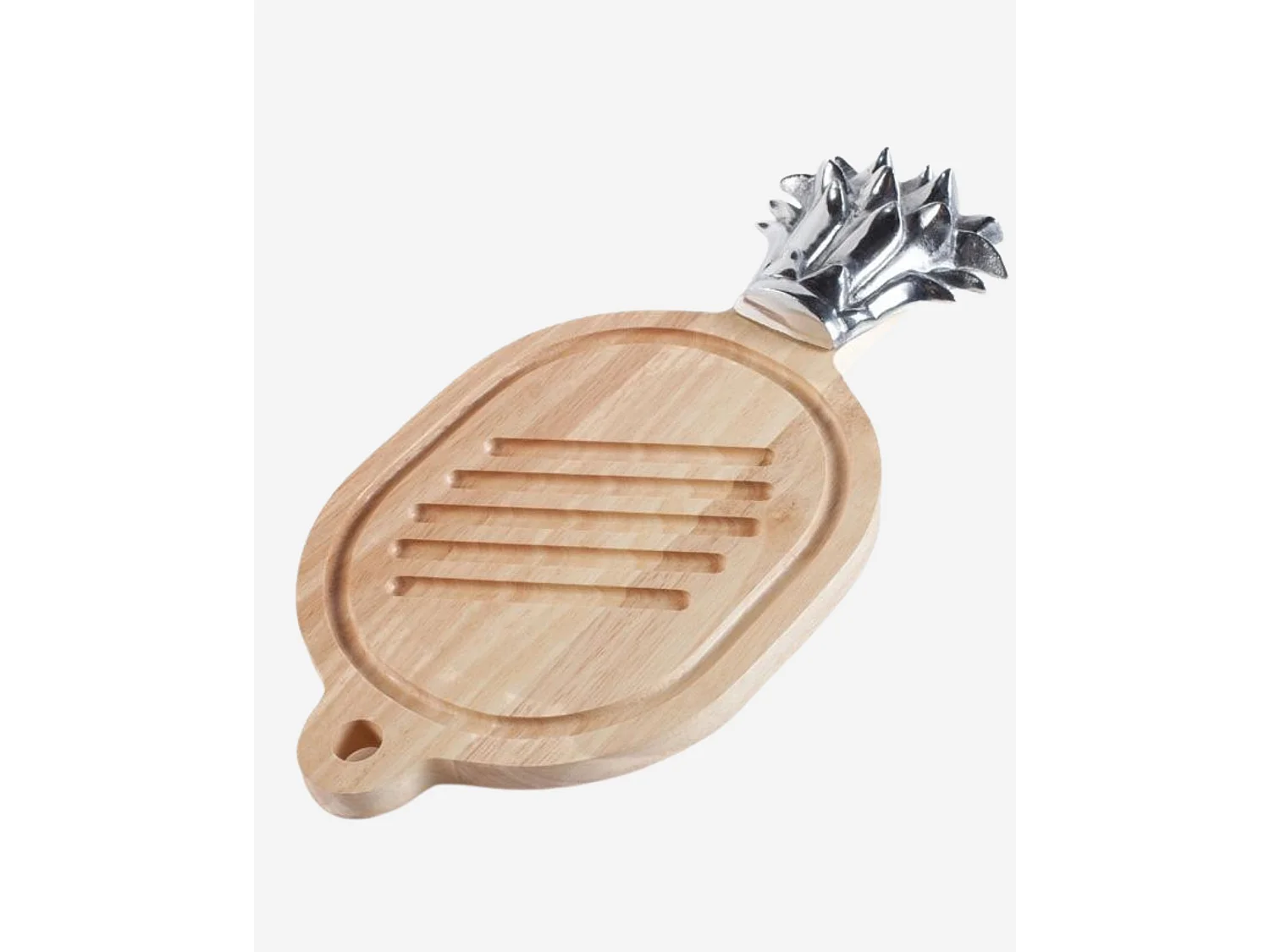 Tagliere Ananas in legno con dettaglio foglie in metallo tagliere decorativo cucina originale