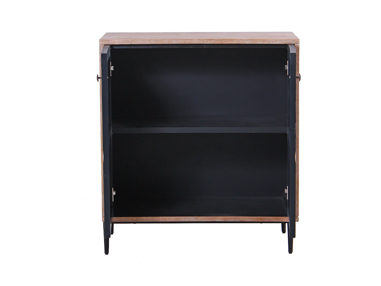 Credenza in legno quadrata colore marrone "Bangkok" stile esotico con design intagliato