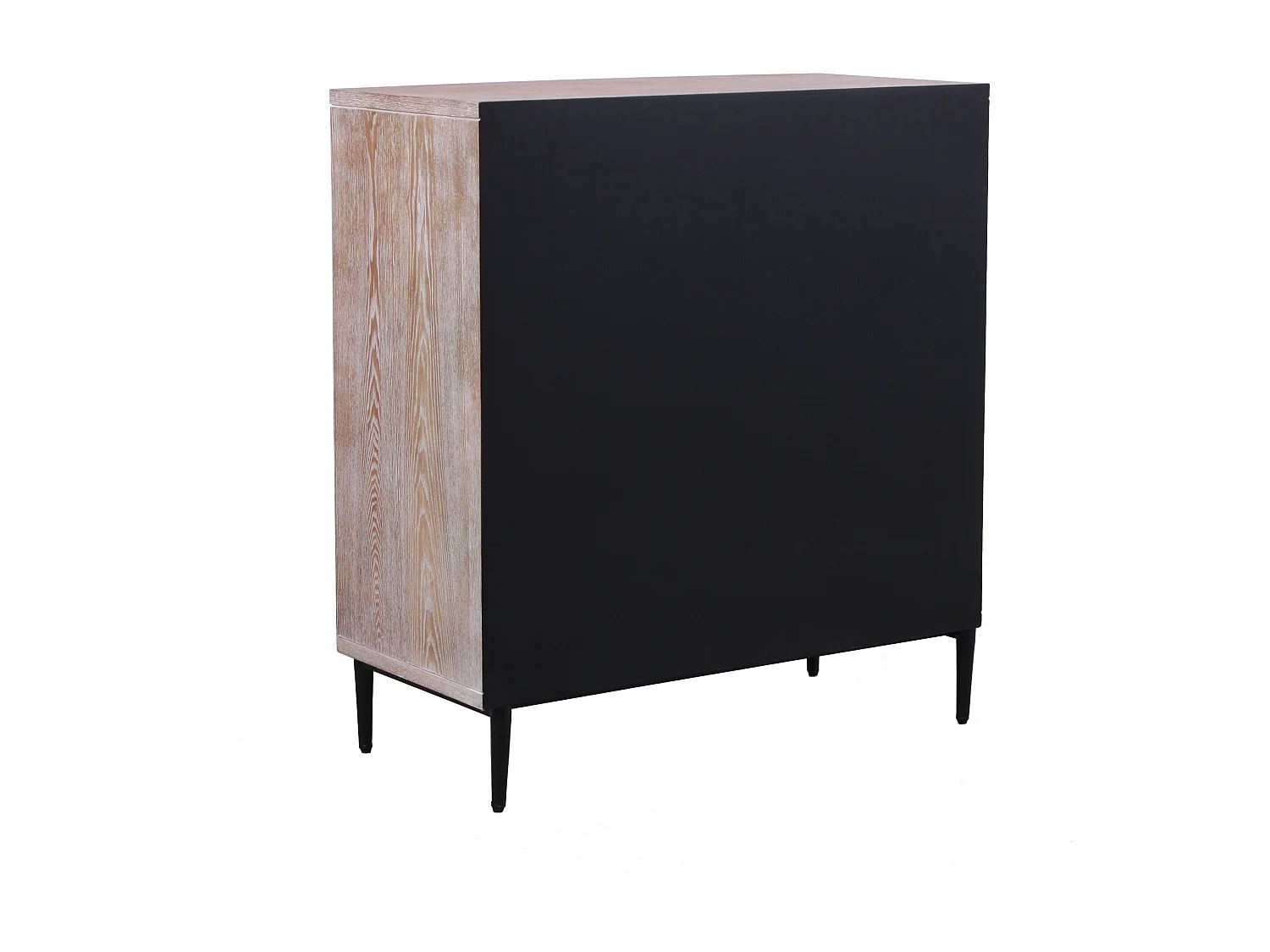 Credenza in legno quadrata colore marrone "Bangkok" stile esotico con design intagliato