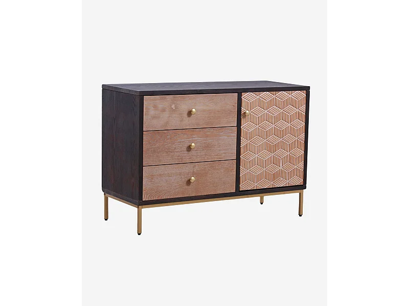 Credenza marrone tre cassetti una anta"Rabat"