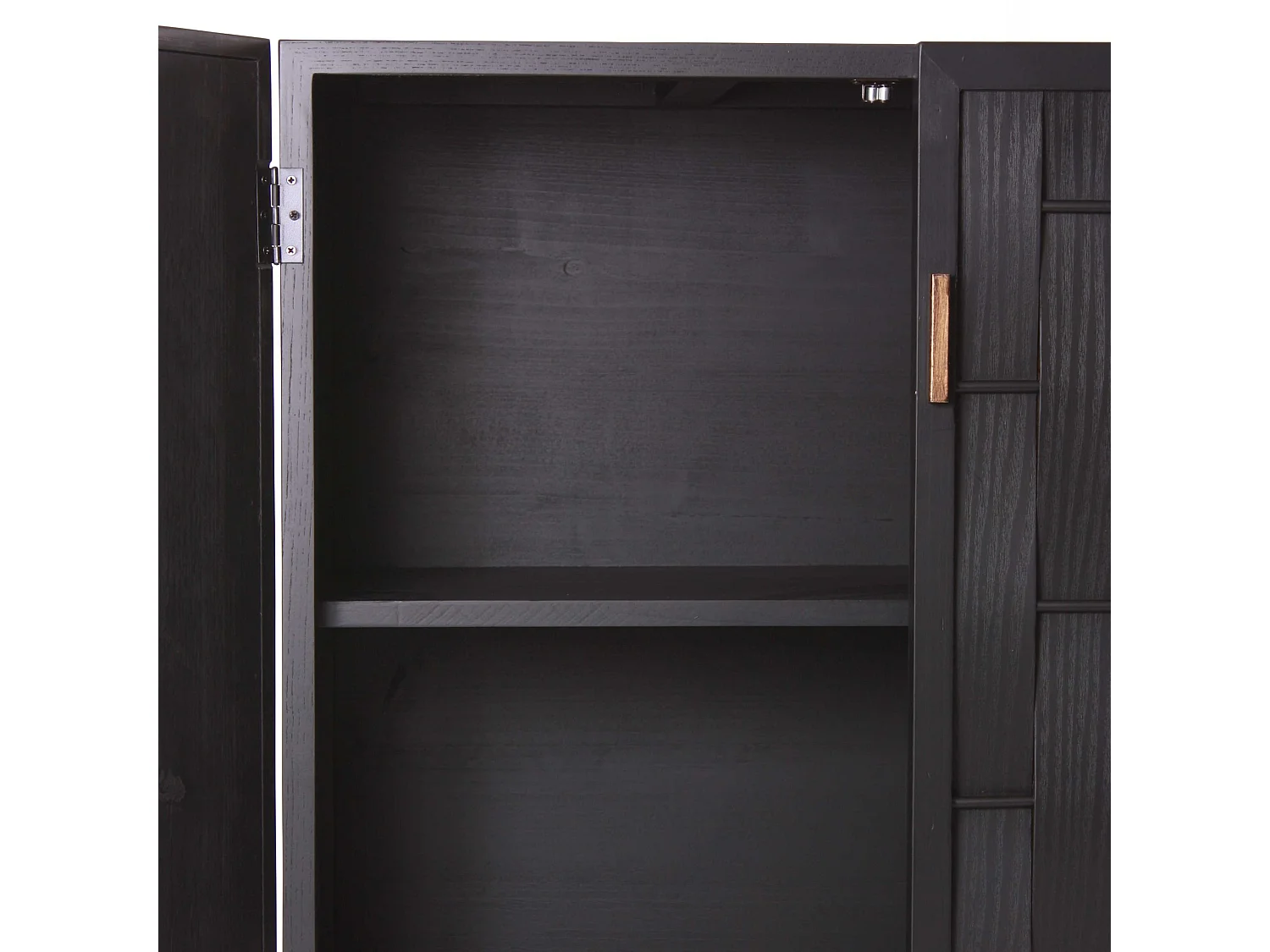 Credenza nera in legno intrecciato Macao