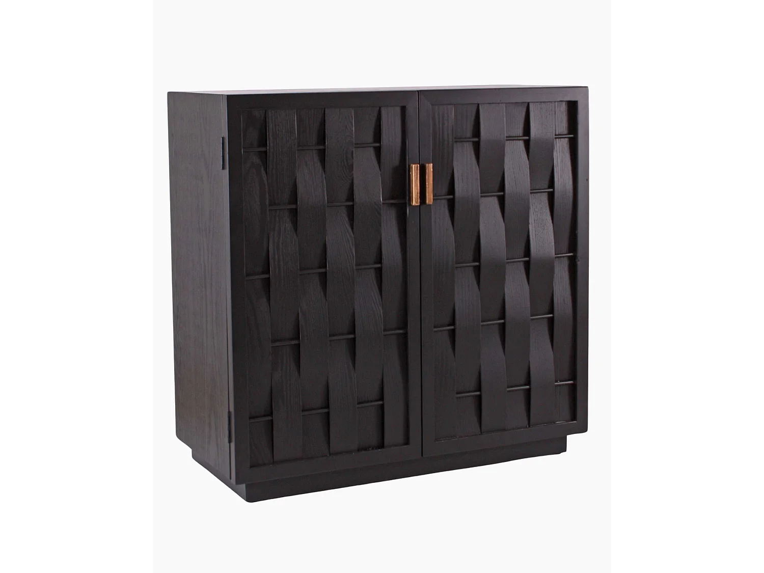 Credenza nera in legno intrecciato Macao