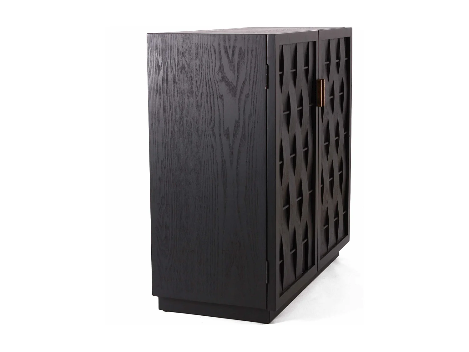 Credenza nera in legno intrecciato Macao