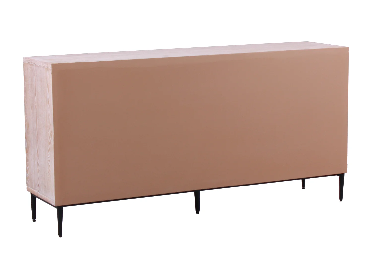 Credenza rettangolare a due ante in legno marrone "Bangkok" stile esotico con design intagliato