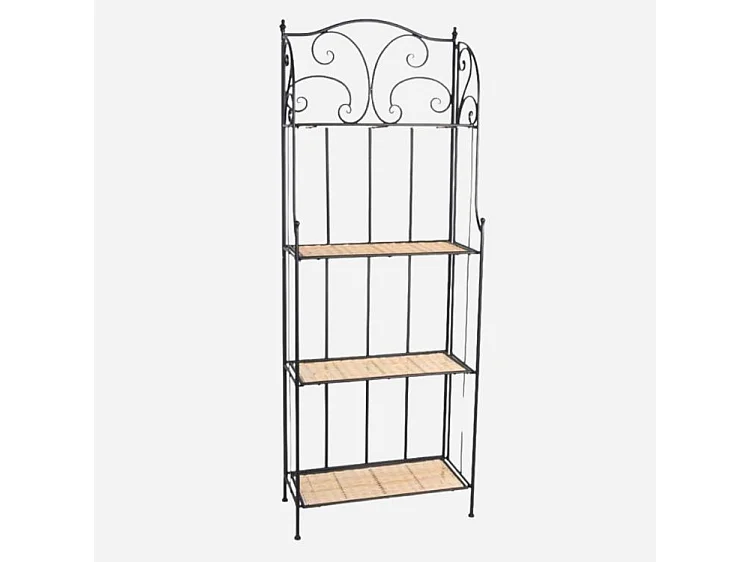 Scaffale in ferro e vimini