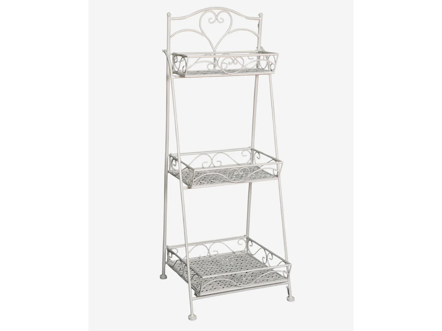 Scaffale a scaletta in metallo bianco