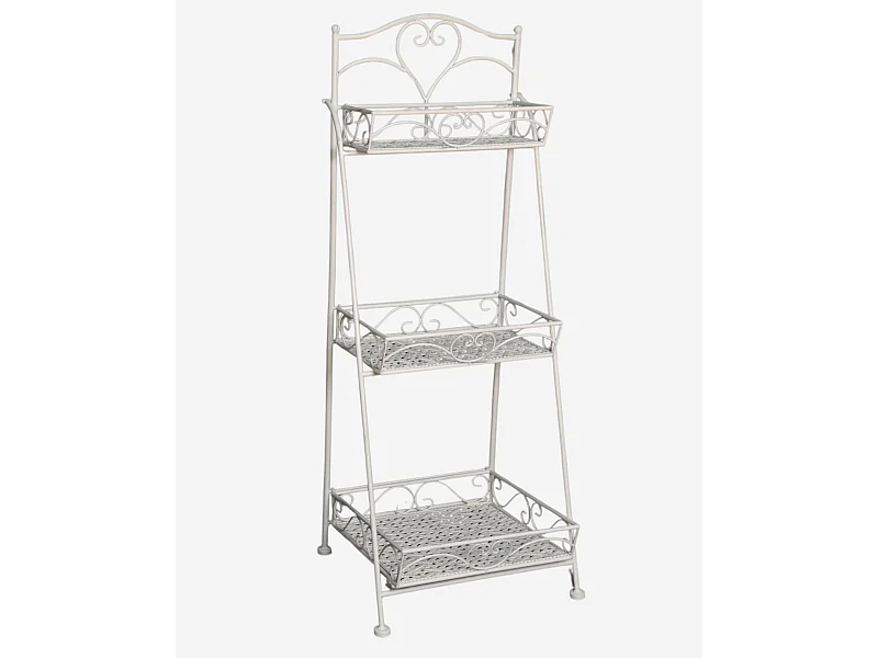 Scaffale a scaletta in metallo bianco