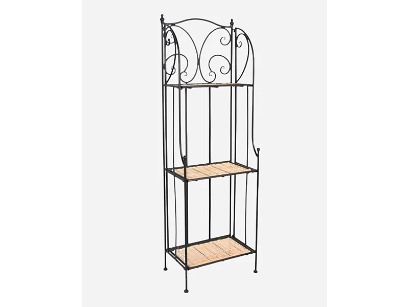 Scaffale in ferro e vimini medio