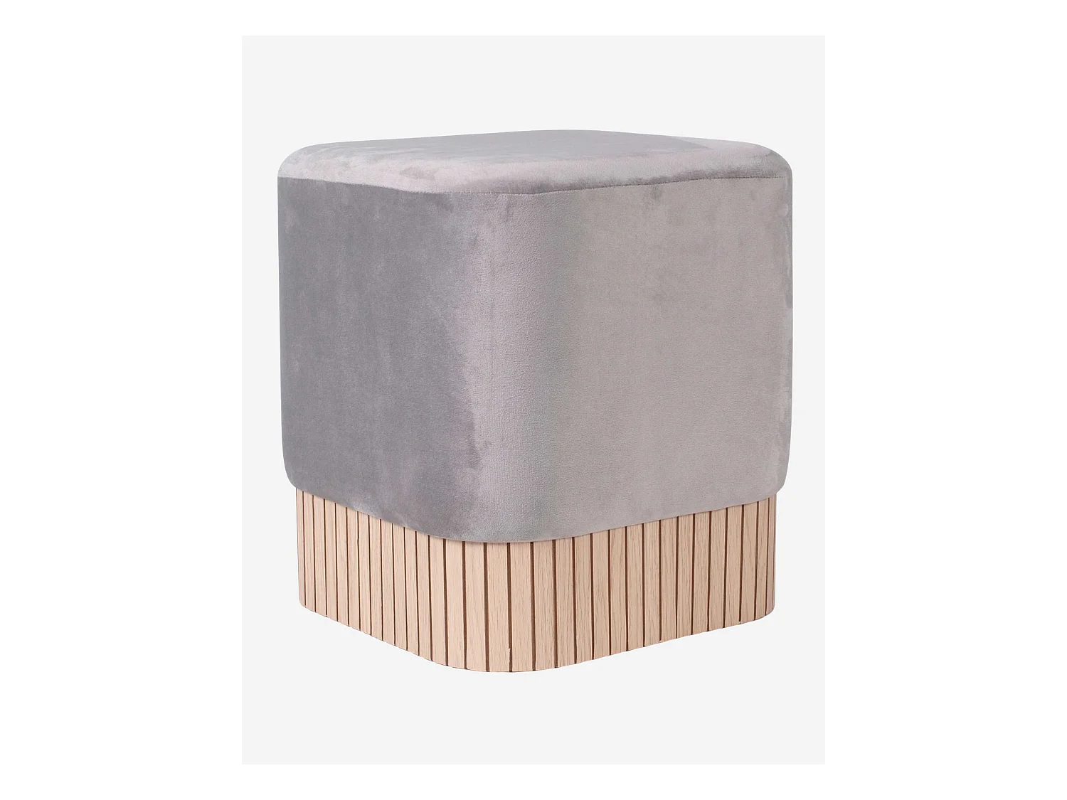 Pouf in velluto grigio
