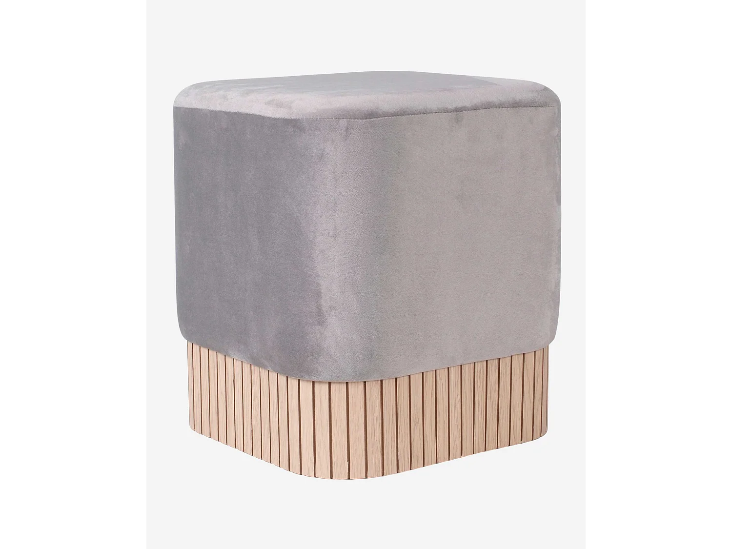 Pouf in velluto grigio
