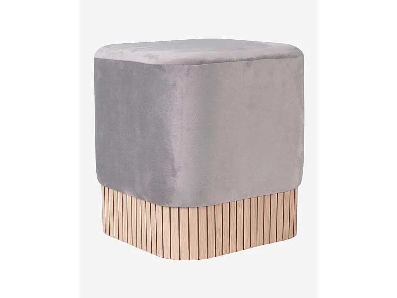Pouf in velluto grigio