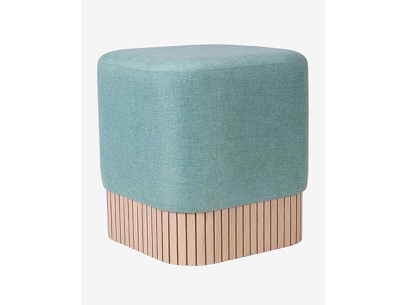 Pouf in tessuto turchese