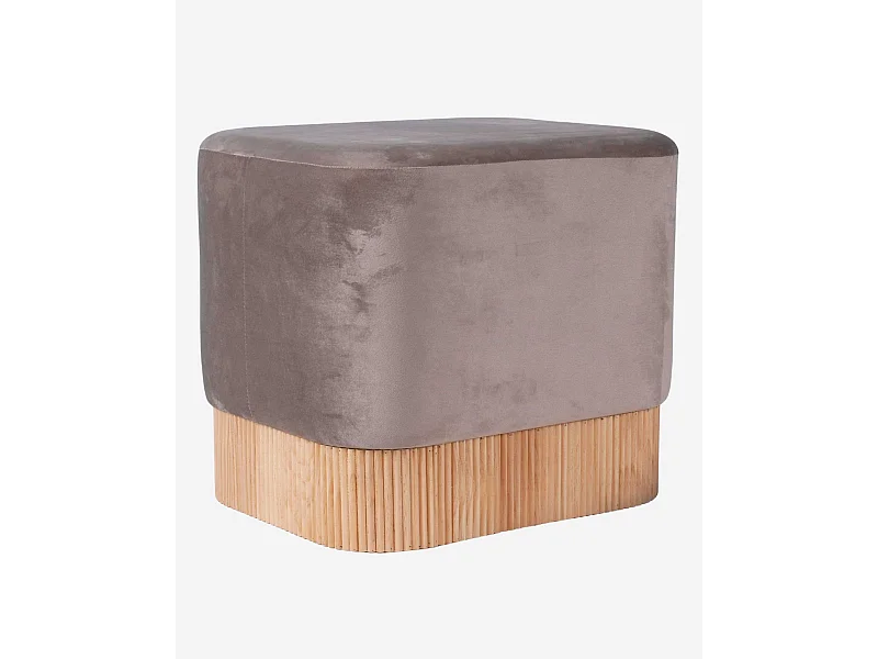 Pouf in velluto gribeige