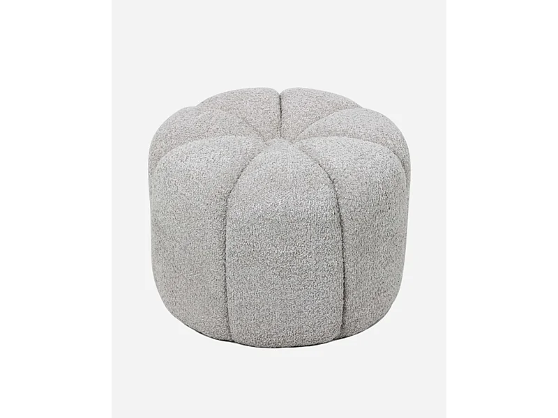 Pouf grigio effetto bouclé "Lisa"