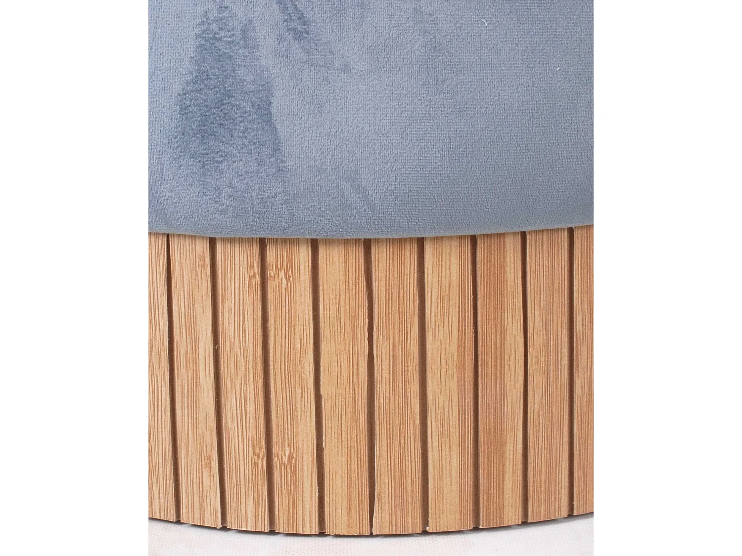 Pouf rotondo in velluto blu