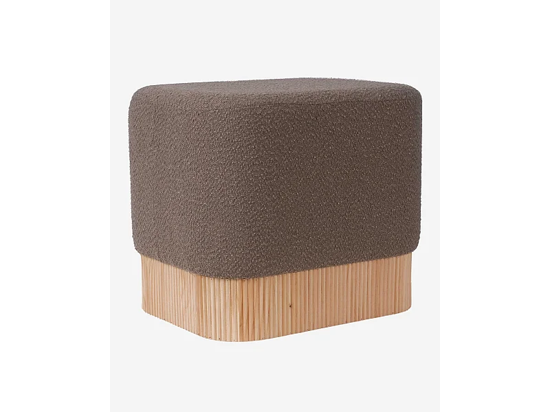Pouf marrone effetto bouclé