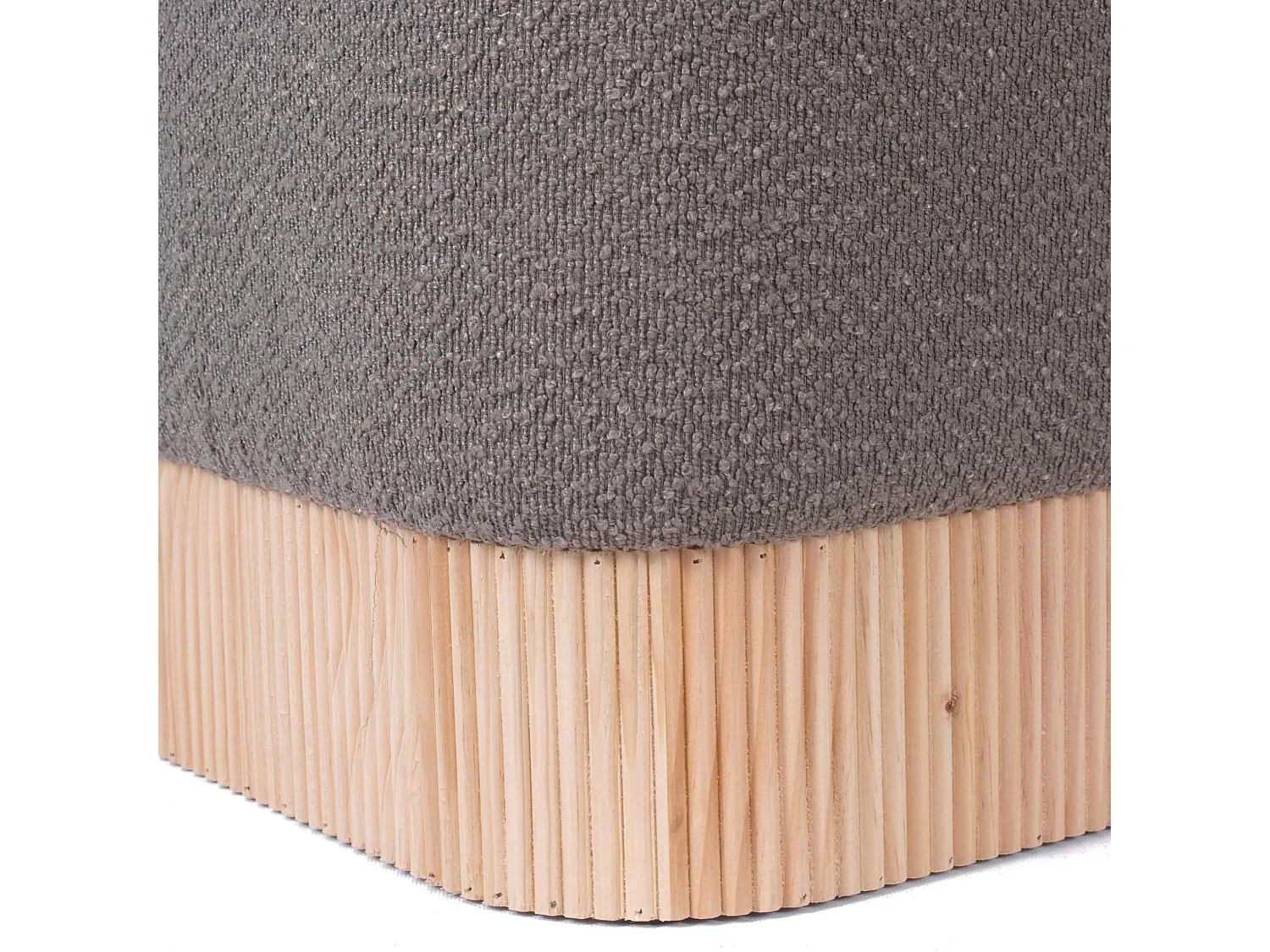 Pouf marrone effetto bouclé