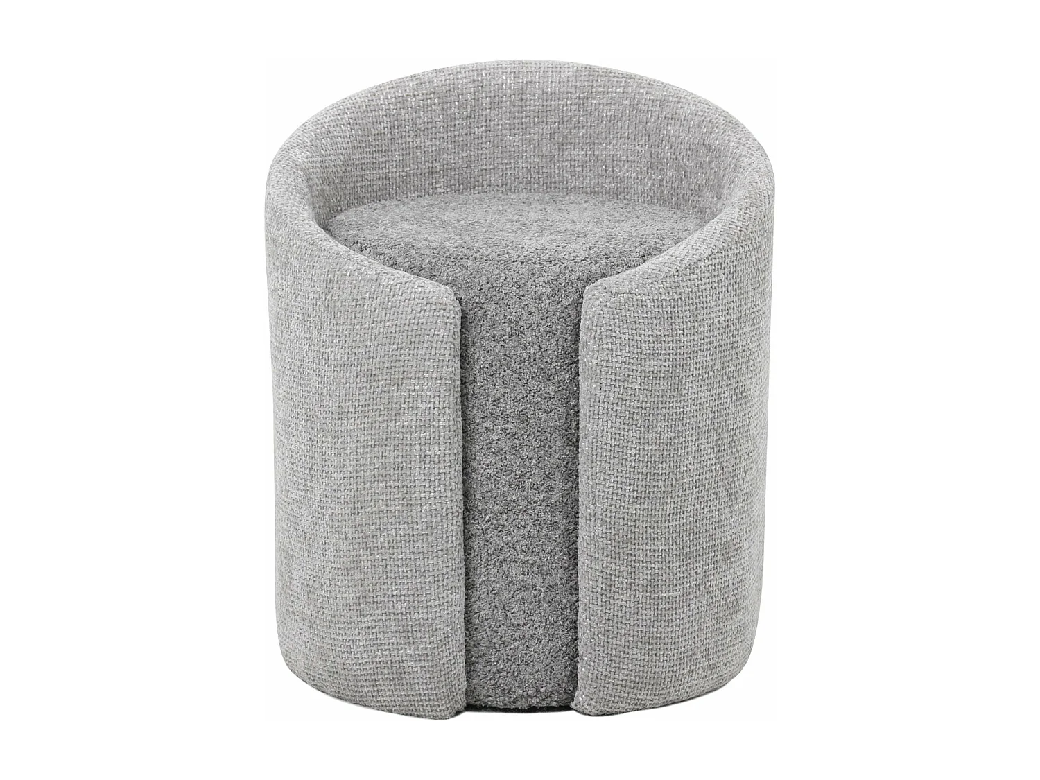Pouf in tessuto grigio "Noa"