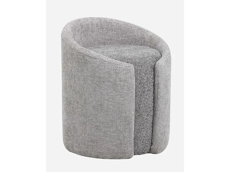 Pouf in tessuto grigio "Noa"