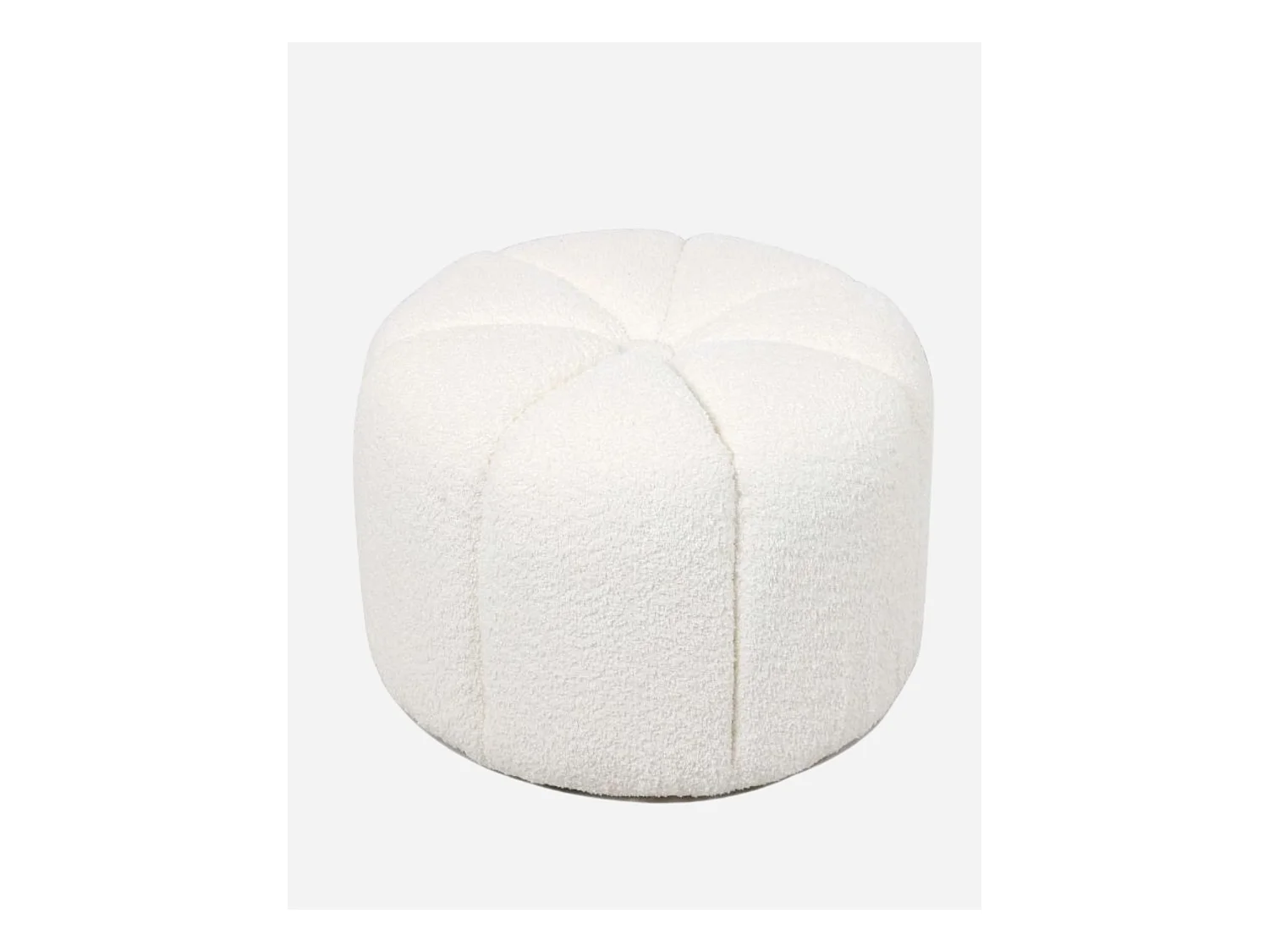 Pouf crema effetto bouclé "Lisa"