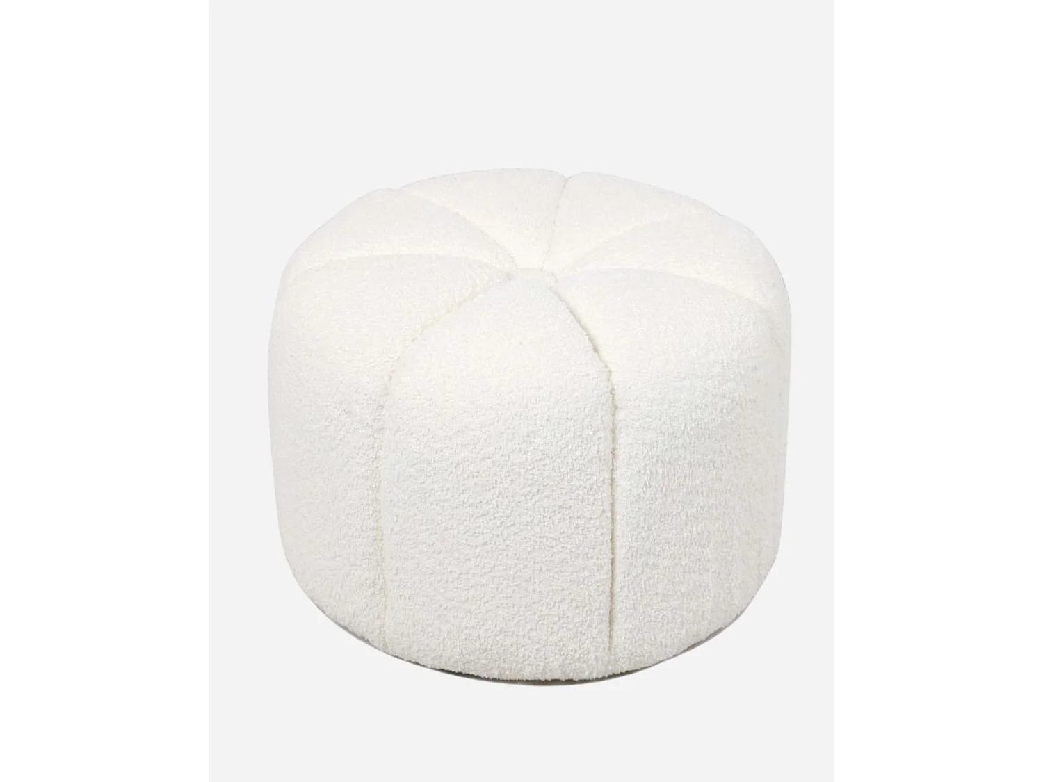 Pouf crema effetto bouclé "Lisa"