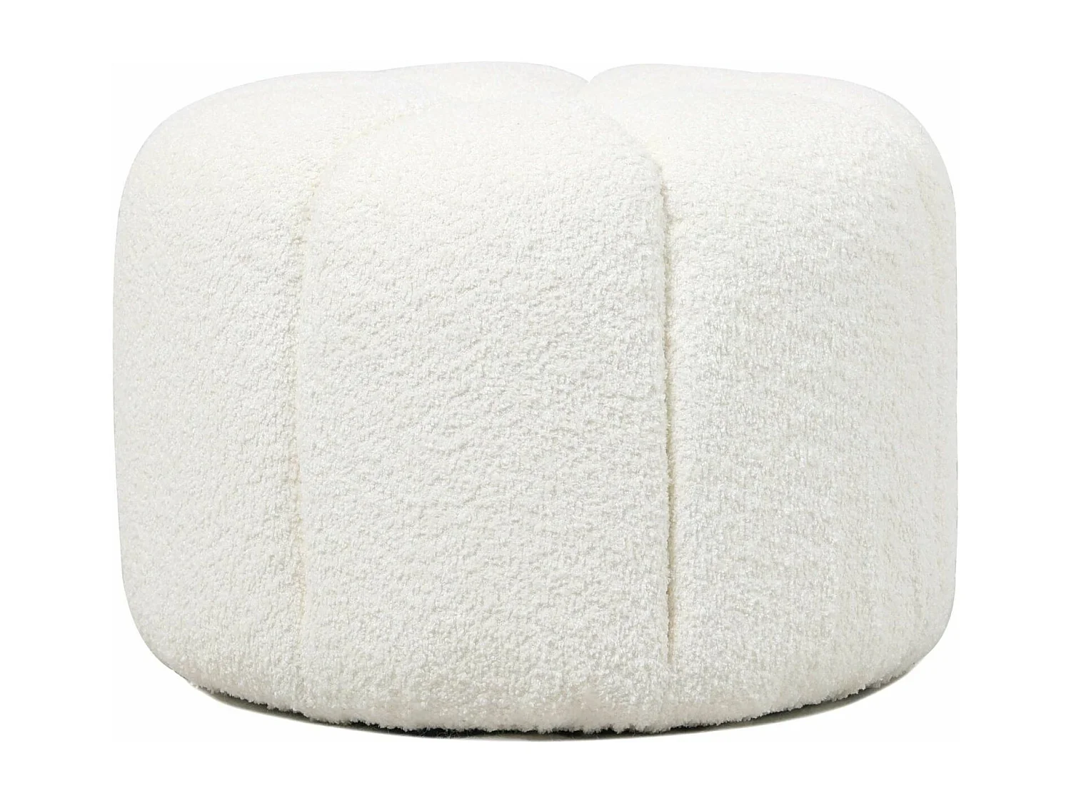 Pouf crema effetto bouclé "Lisa"