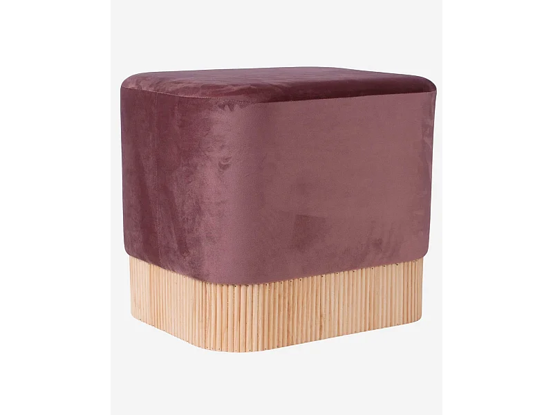 Pouf in velluto bordeaux