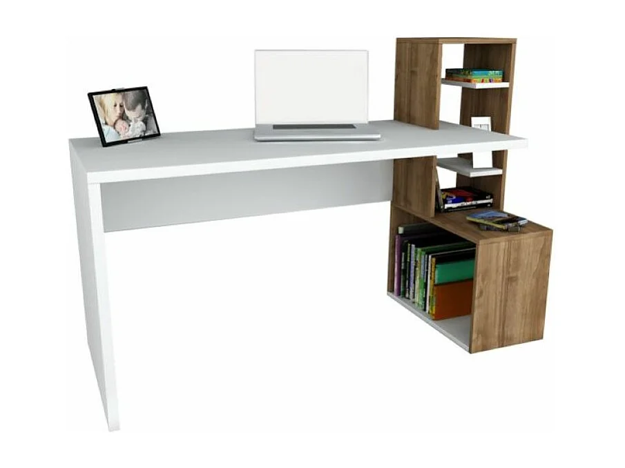 Schreibtisch Side Weiß Walnuss