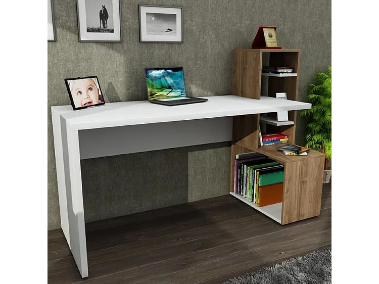 Schreibtisch Side Weiß Walnuss