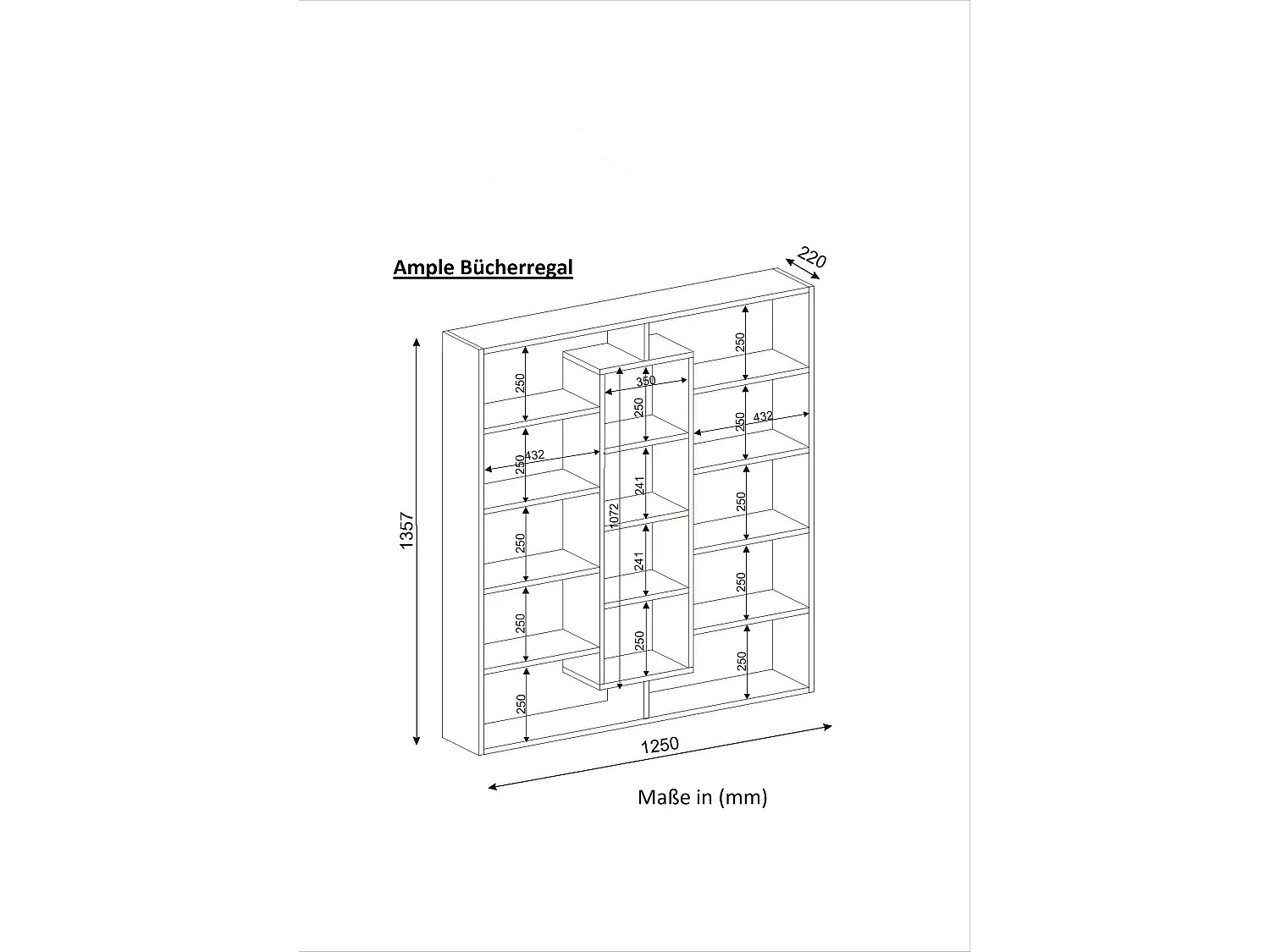 Bücherregal Ample Walnuss