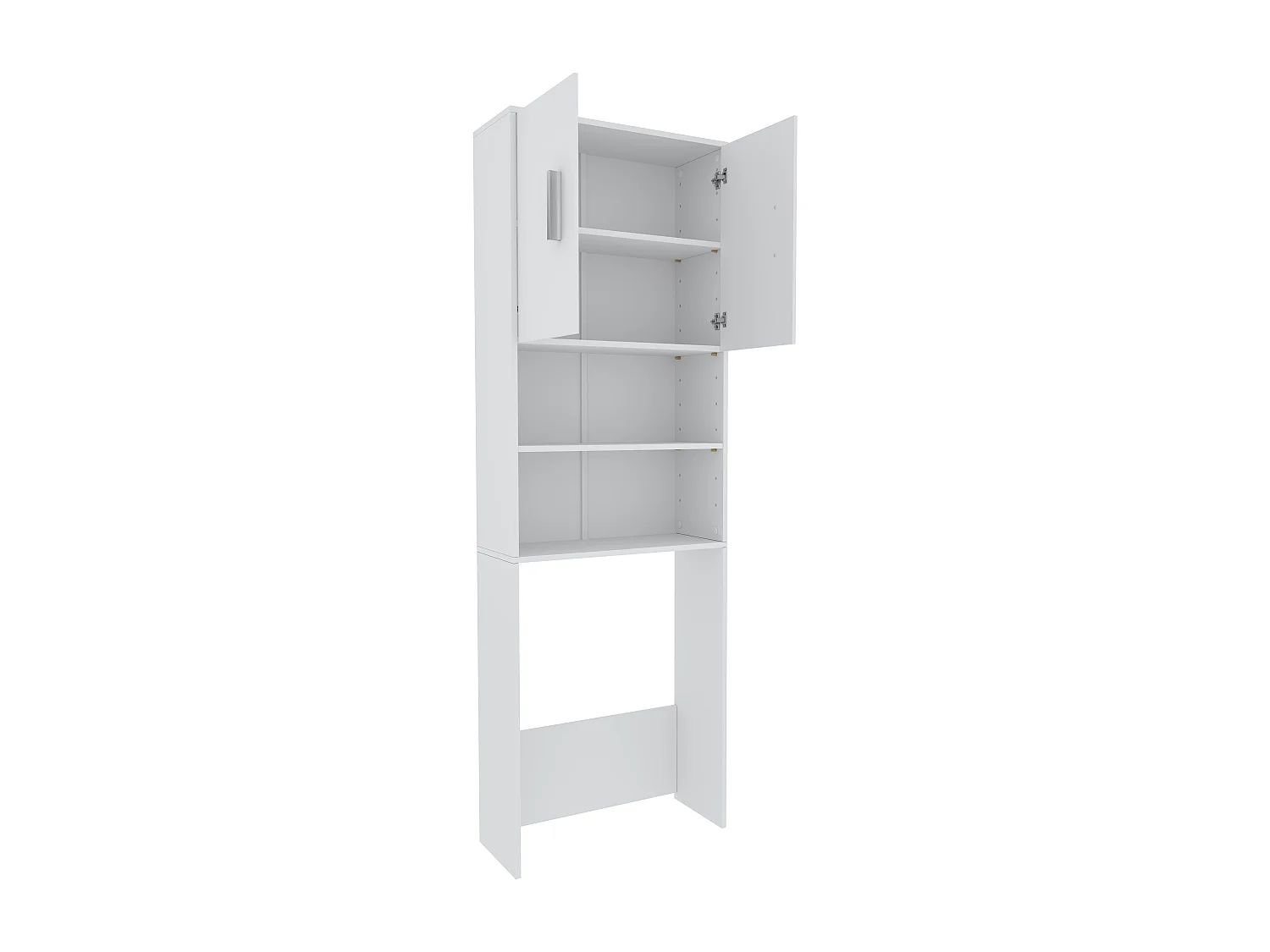Mobile Sopra Lavatrice Asciugatrice Armadio Mobiletto Bagno Salvaspazio In Legno Armadietto Da Incasso A Colonna Con Ante Coprilavatrice 190 x 26 x 64 Cm Bianco