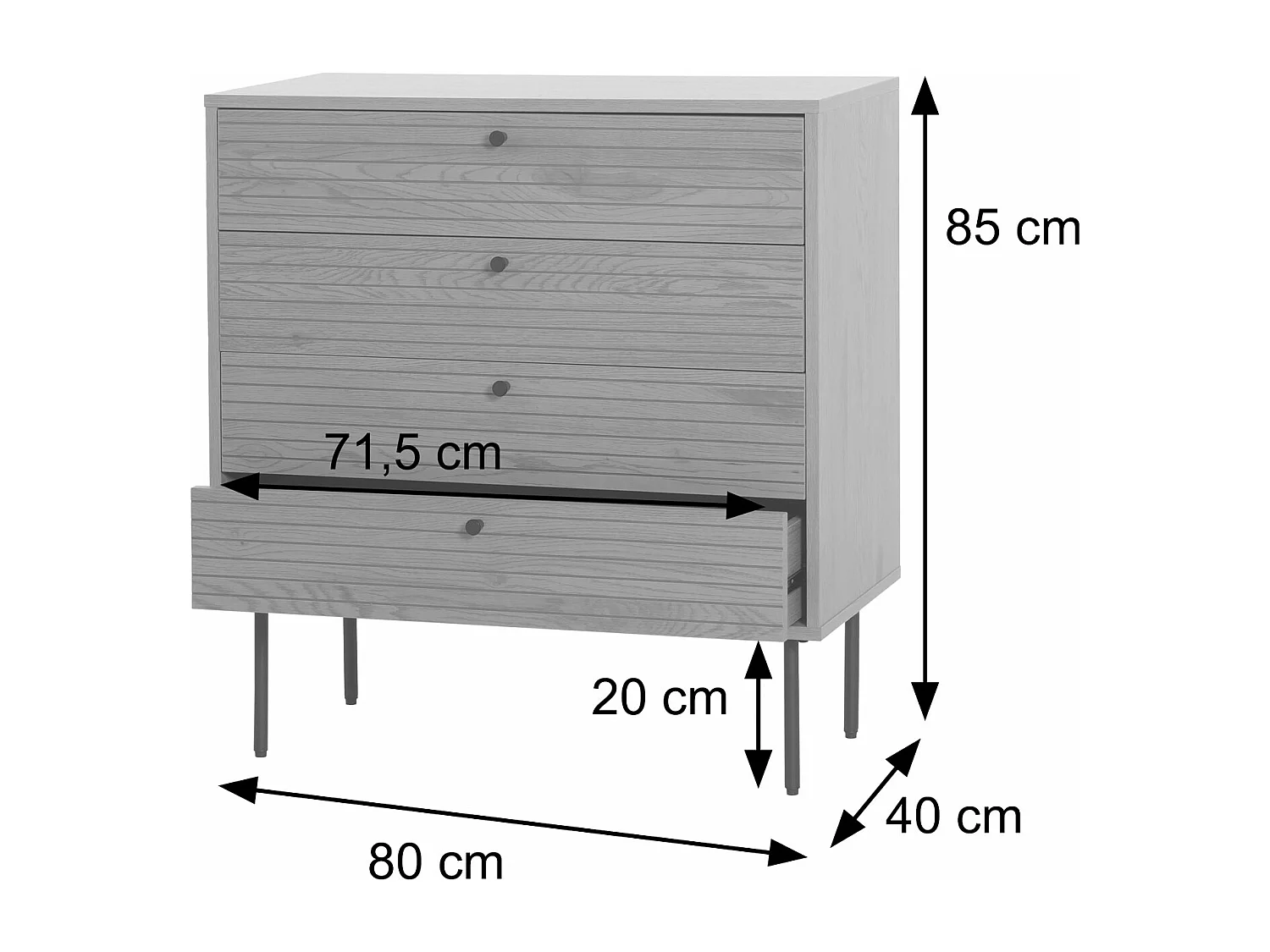 Commode MCW-N78,  naturel