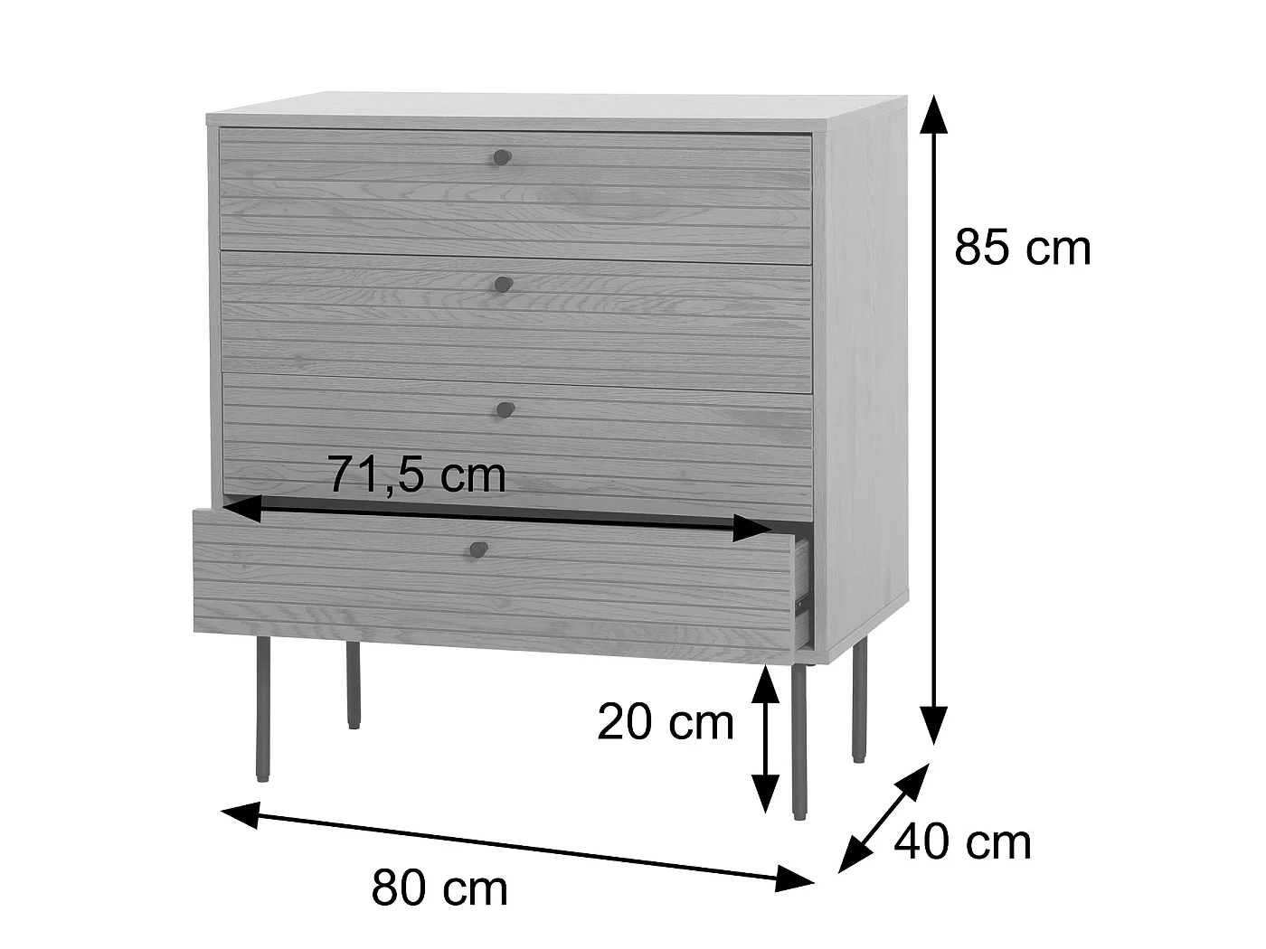 Commode MCW-N78,  naturel