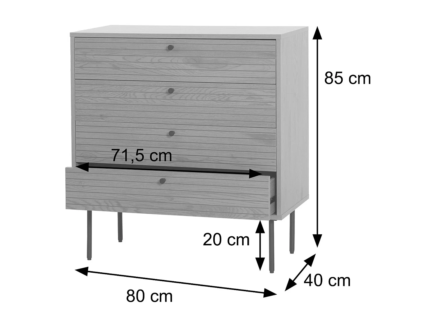 Commode MCW-N78,  brun foncé