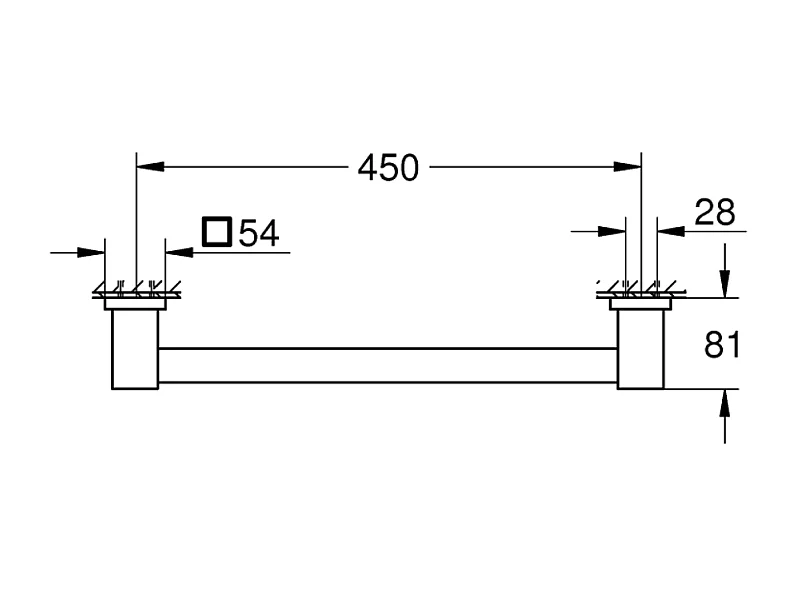 Barre d'appui GROHE Start Cube 45 cm chromé