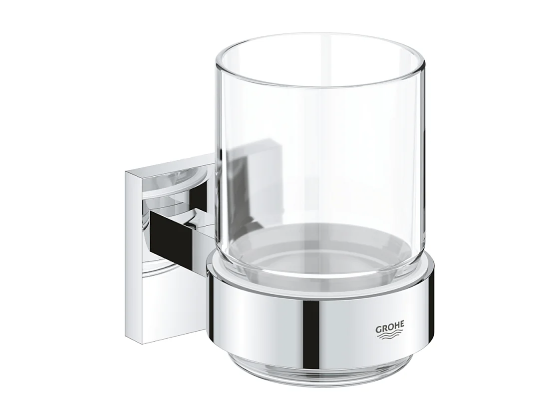 Verre avec support GROHE Start Cube chromé