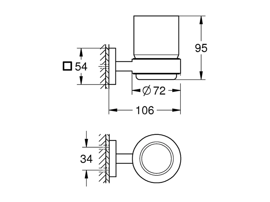 Verre avec support GROHE Start Cube chromé